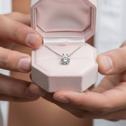 18k White Gold Round Diamond Necklace-Black Diamonds New York