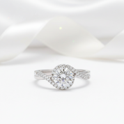 18k White Gold Twist 1.0ct VVS1 Diamond Option Ring-Black Diamonds New York