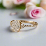 18k Yellow Gold 1.5 Ct Oval Cut Diamond Engagement Ring-Black Diamonds New York