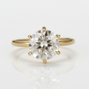 18k Yellow Gold 3.0 Ct Round Diamond Option Hidden Halo Engagement Ring-Black Diamonds New York