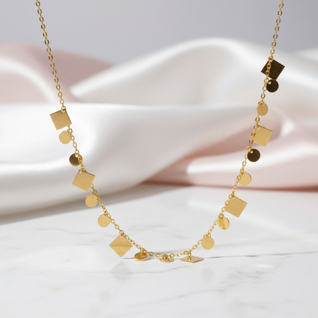 18k Yellow Gold Adjustable Necklace-Black Diamonds New York