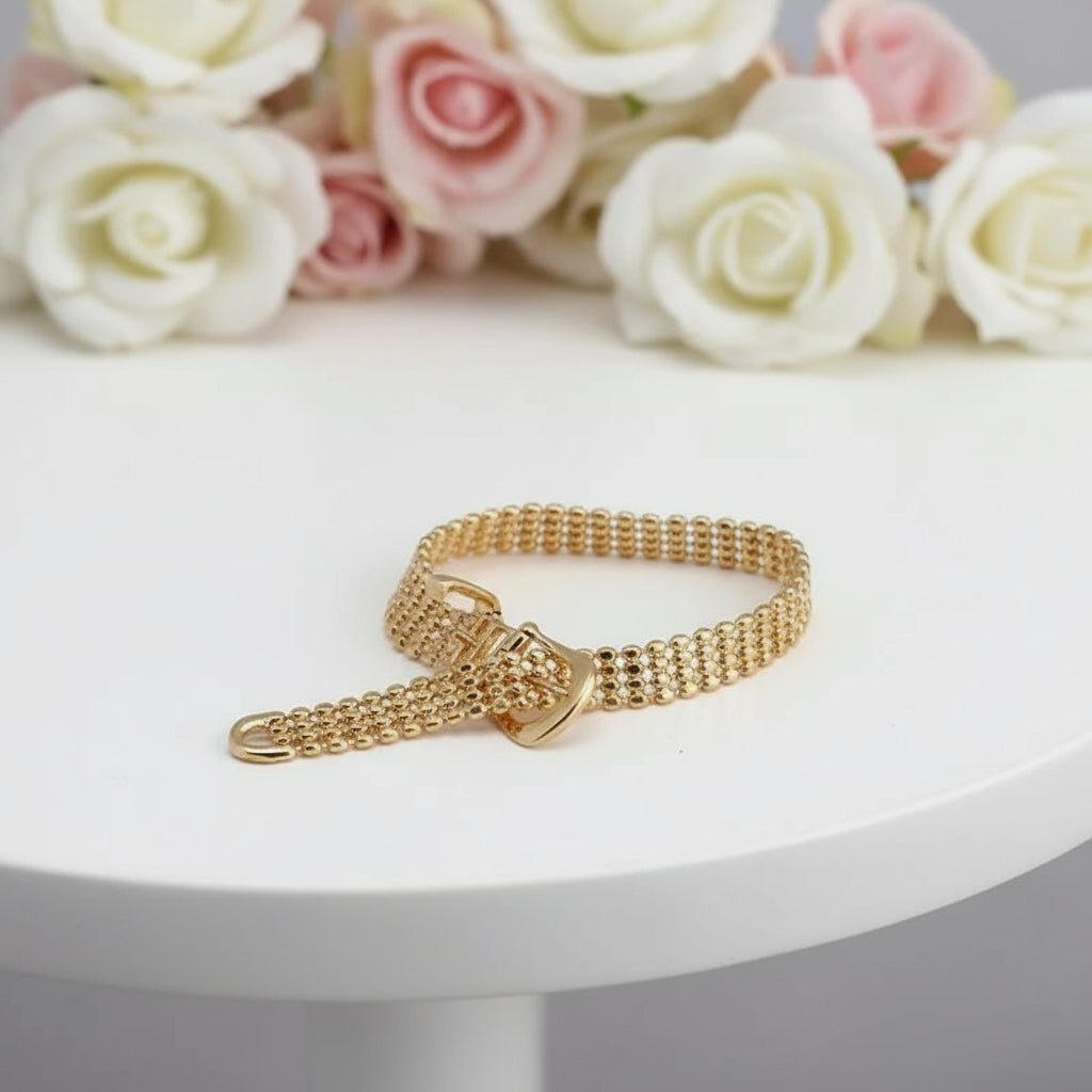 18k Yellow Gold Adjustable Retro Lace Design Ring-Black Diamonds New York