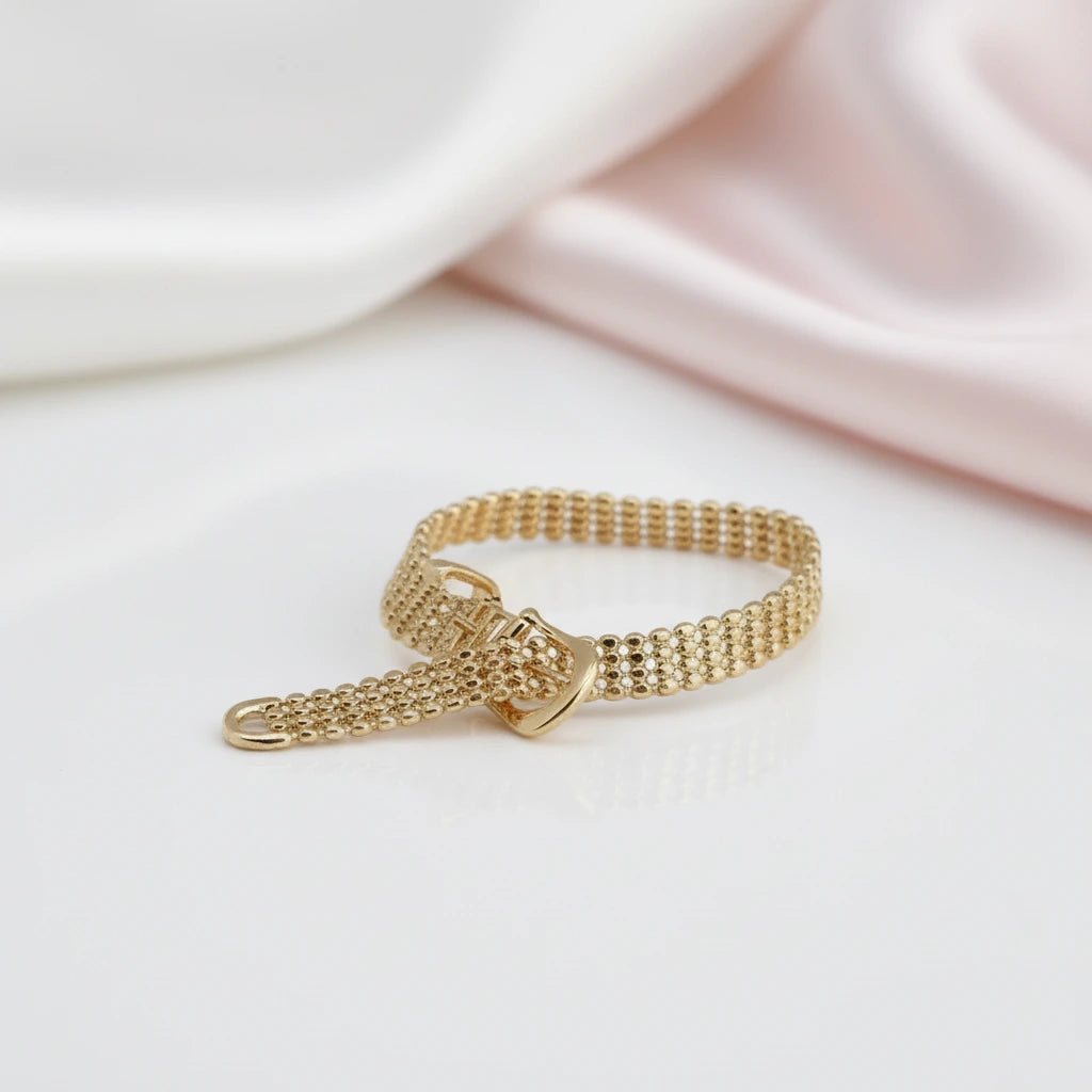 18k Yellow Gold Adjustable Retro Lace Design Ring-Black Diamonds New York