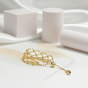 18k Yellow Gold Adjustable Retro Lace Ring-Black Diamonds New York