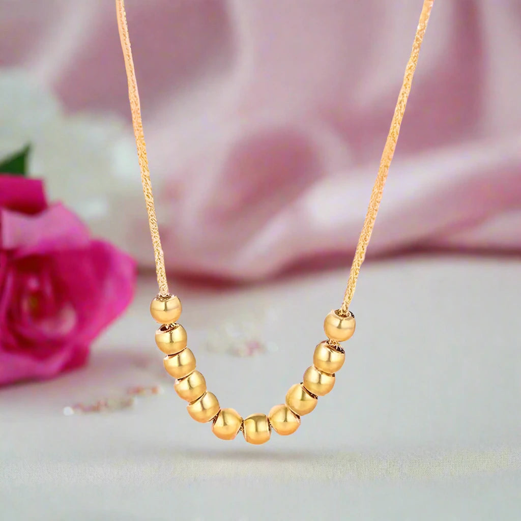 18k Yellow Gold Ball Pendant Necklace-Black Diamonds New York