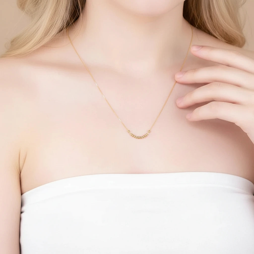 18k Yellow Gold Ball Pendant Necklace-Black Diamonds New York