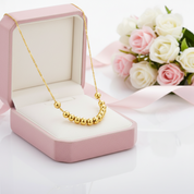 18k Yellow Gold Ball Pendant Necklace-Black Diamonds New York