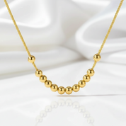 18k Yellow Gold Ball Pendant Necklace-Black Diamonds New York