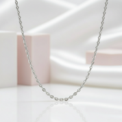 18k Yellow Gold Classic O Chain Necklace-Black Diamonds New York