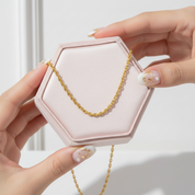 18k Yellow Gold Classic O Chain Necklace-Black Diamonds New York