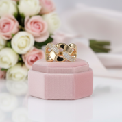 18k Yellow Gold Diamond Option Wedding Band-Black Diamonds New York