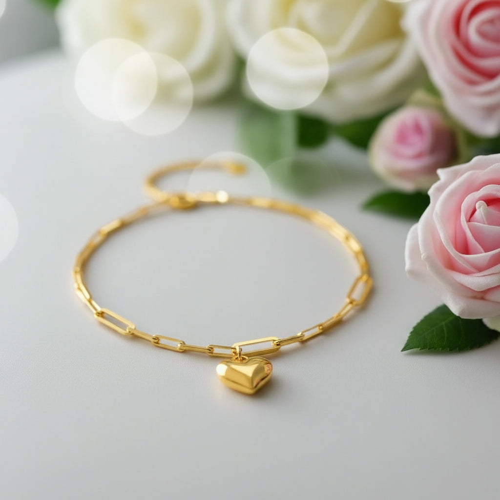 18k Yellow Gold Heart Clavicle Necklace-Black Diamonds New York