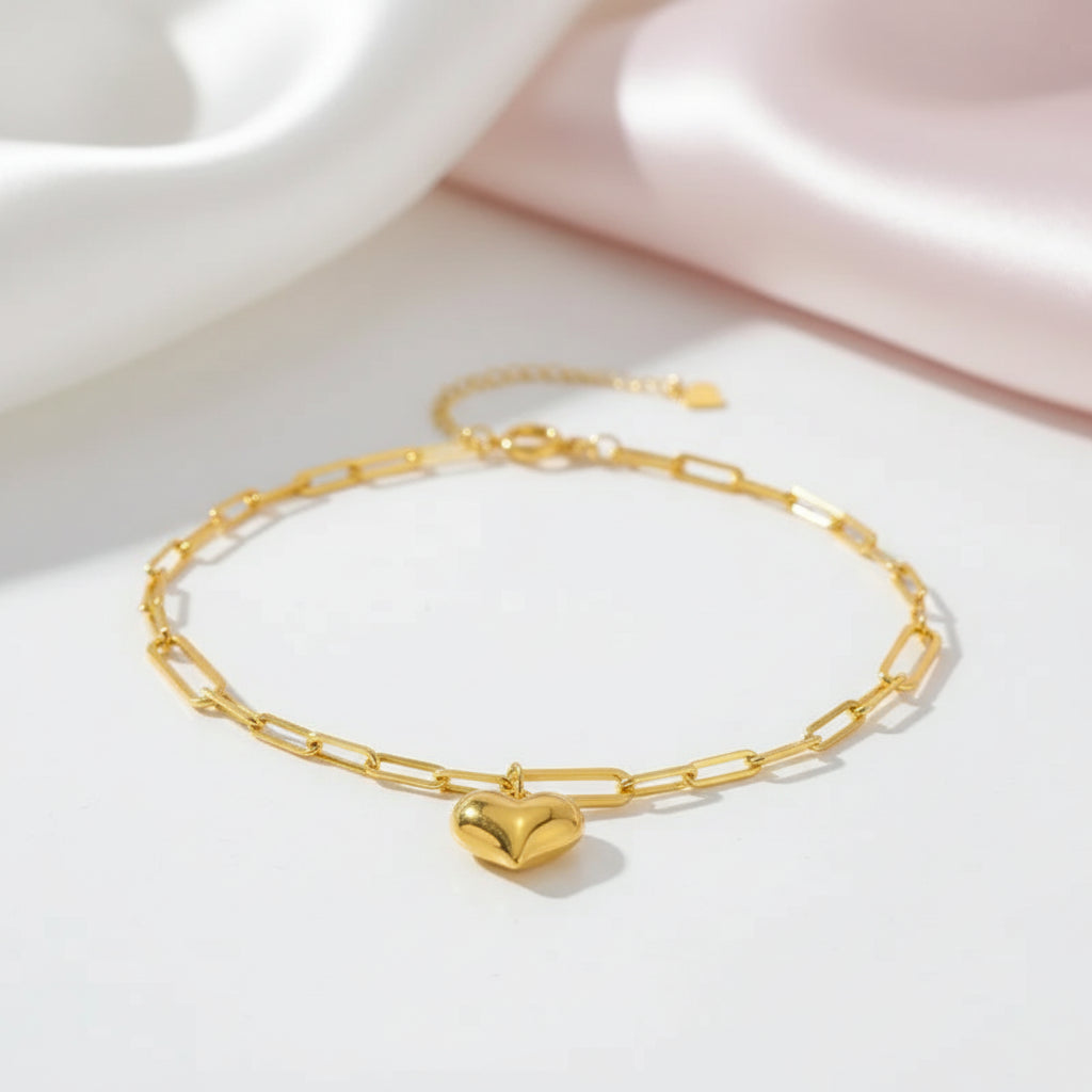18k Yellow Gold Heart Clavicle Necklace-Black Diamonds New York