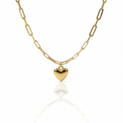 18k Yellow Gold Heart Clavicle Necklace-Black Diamonds New York