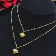 18k Yellow Gold Heart Clavicle Necklace-Black Diamonds New York