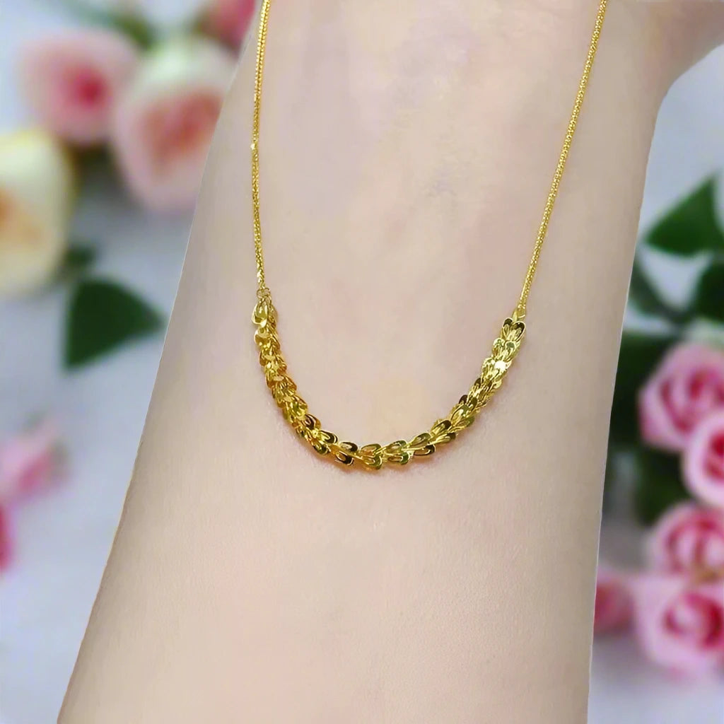 18K Yellow Gold Phoenix Tail Chain Necklace-Black Diamonds New York