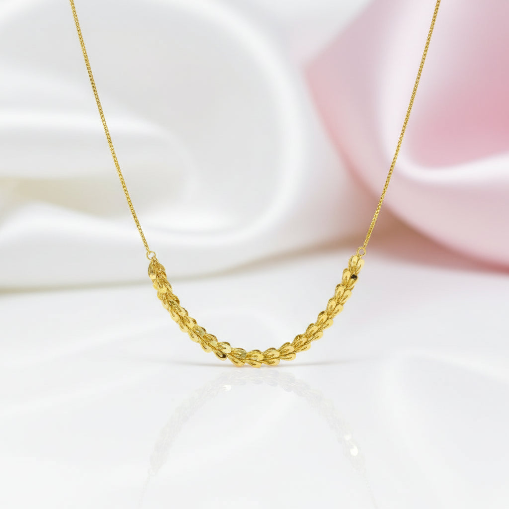 18K Yellow Gold Phoenix Tail Chain Necklace-Black Diamonds New York