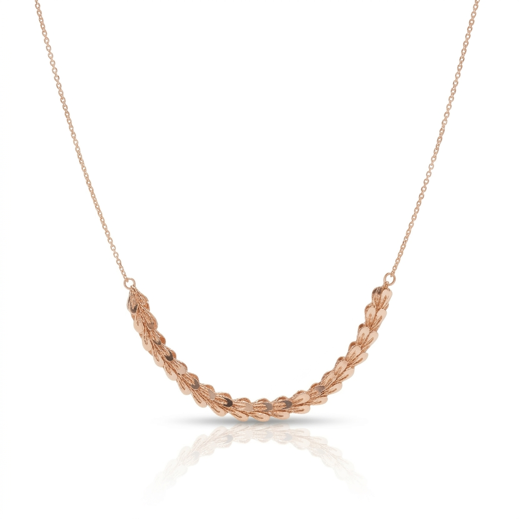 18k Yellow Gold Phoenix Tail Chain Necklace-Black Diamonds New York
