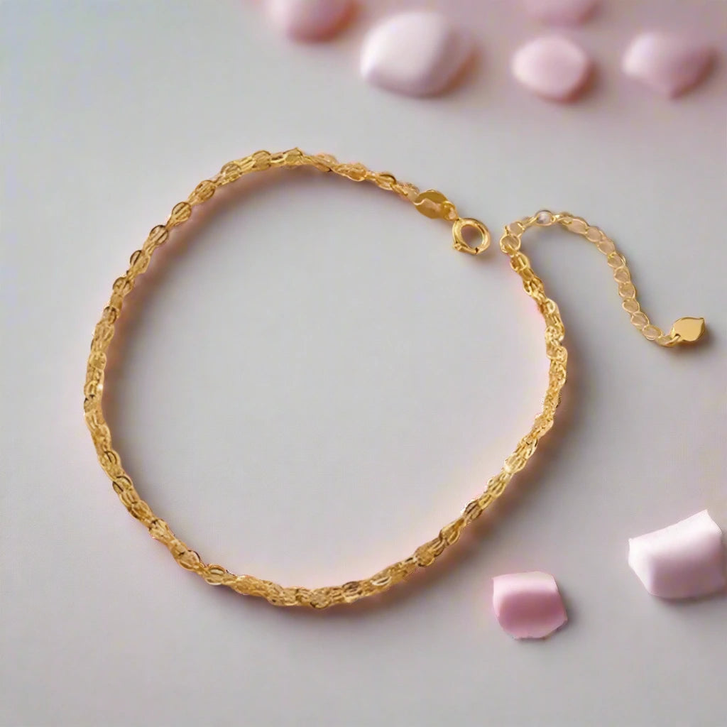 18k Yellow Gold Phoenix Tail Design Adjustable Chain Bracelet-Black Diamonds New York