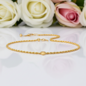 18k Yellow Gold Twisted Chain Necklace-Black Diamonds New York