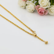 18k Yellow Gold Twisted Chain Necklace-Black Diamonds New York
