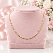 18k Solid Gold Snake Bone Chain Necklace-Black Diamonds New York