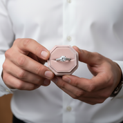 18k White Gold 1.0 Ct Round Diamond Engagement Ring-Black Diamonds New York