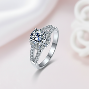18k White Gold 2.0 Ct Diamond Option Halo Engagement Ring-Black Diamonds New York