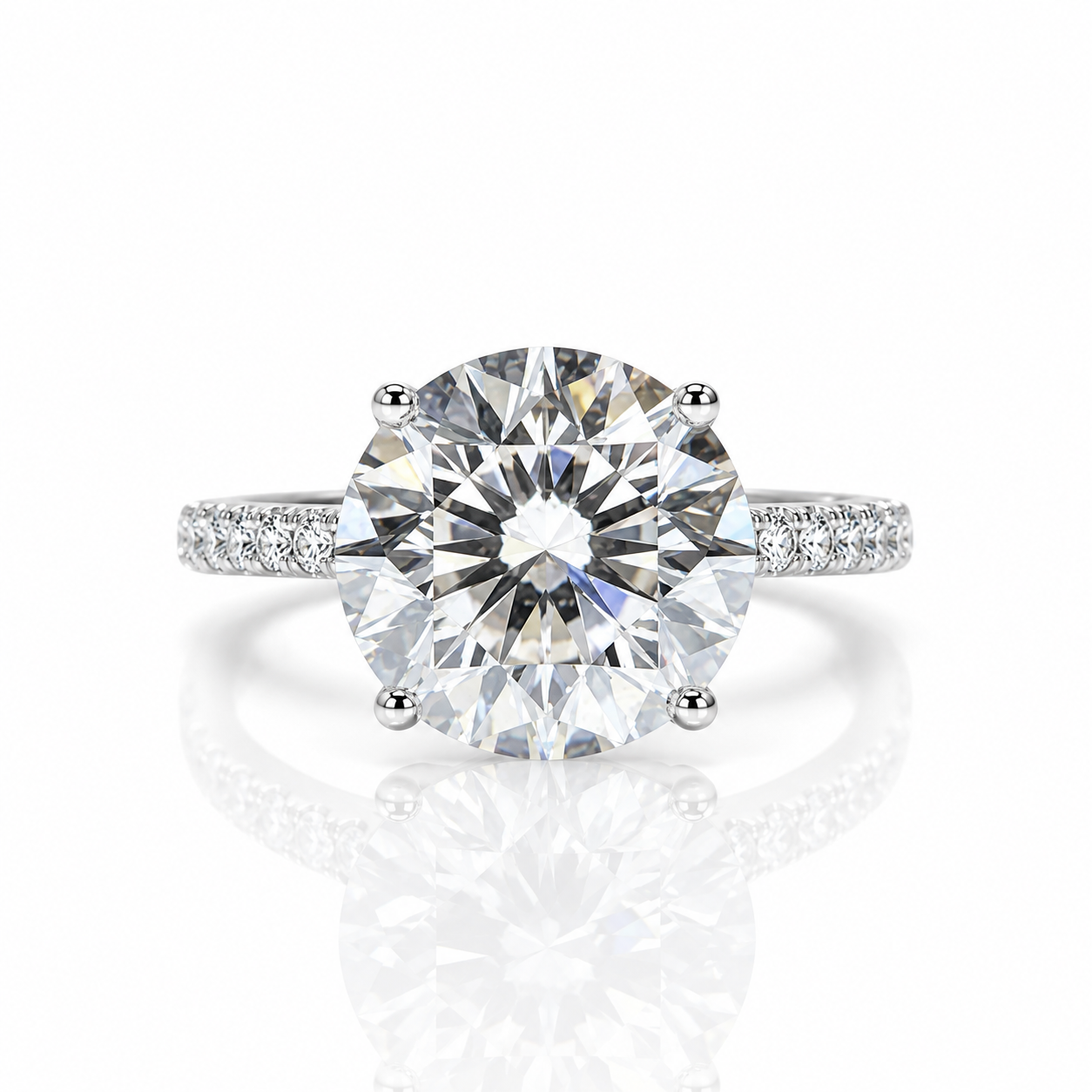 18k White Gold 4ct Diamond Option Engagement Ring-Black Diamonds New York