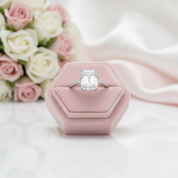 18k White Gold 5.0ct Emerald Cut Diamond Option Engagement Halo Ring-Black Diamonds New York