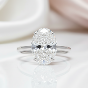 18k White Gold Oval Cut 7.0 Ct Diamond Option Halo Engagement Ring-Black Diamonds New York
