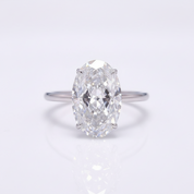 18k White Gold Oval Cut 7.0 Ct Diamond Option Halo Engagement Ring-Black Diamonds New York