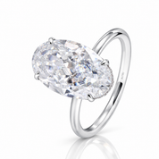 18k White Gold Oval Cut 7.0 Ct Diamond Option Halo Engagement Ring-Black Diamonds New York
