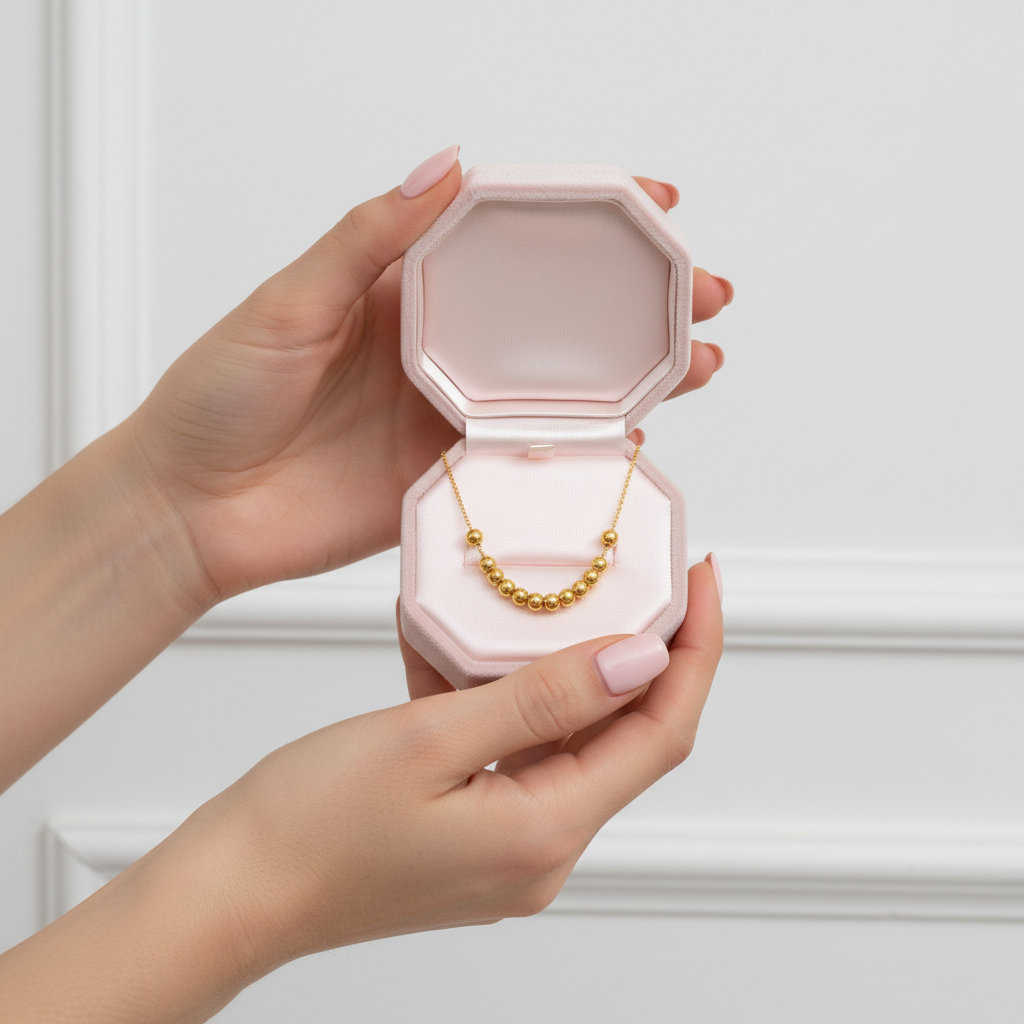 18k Yellow Gold Ball Pendant Necklace-Black Diamonds New York