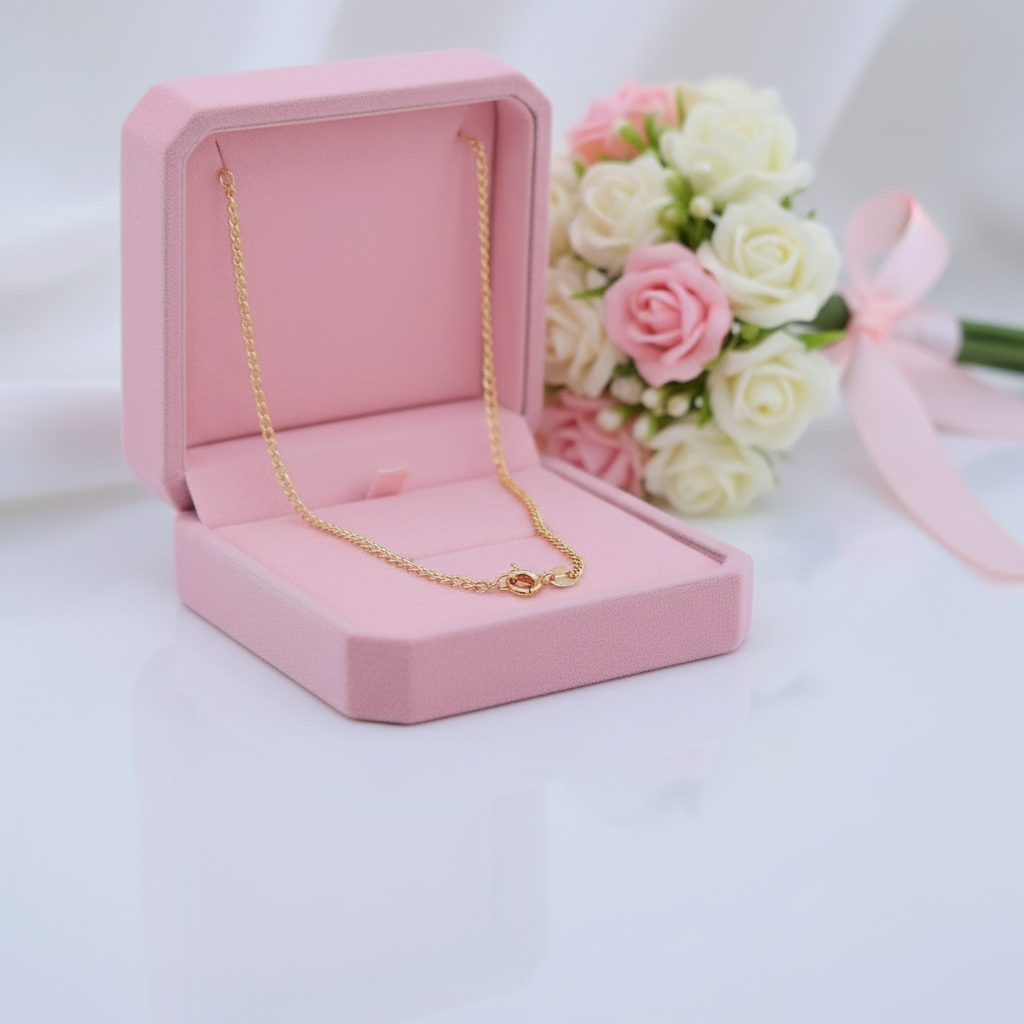 18k Yellow Gold Cuban Chain Necklace-Black Diamonds New York