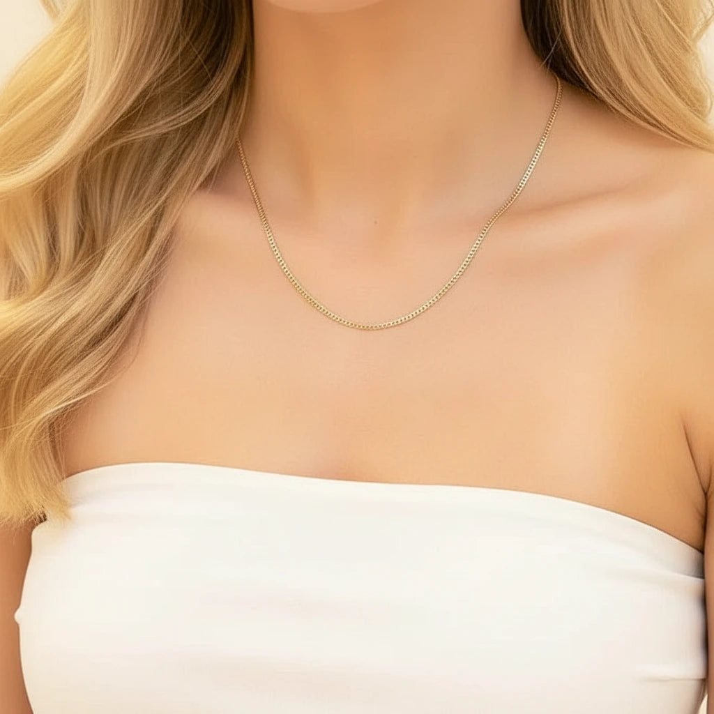 18k Yellow Gold Cuban Chain Necklace-Black Diamonds New York