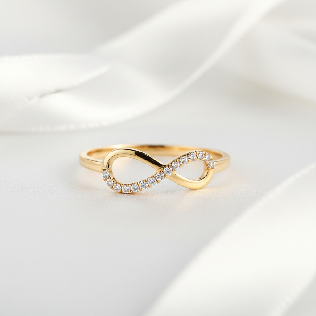 18k Yellow Gold Diamond Option Infinity Engagement Ring-Black Diamonds New York