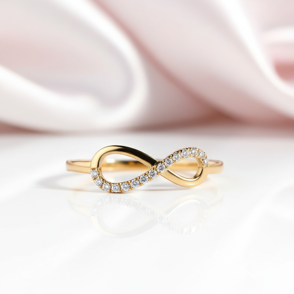 18k Yellow Gold Diamond Option Infinity Engagement Ring-Black Diamonds New York
