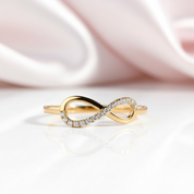 18k Yellow Gold Diamond Option Infinity Engagement Ring-Black Diamonds New York