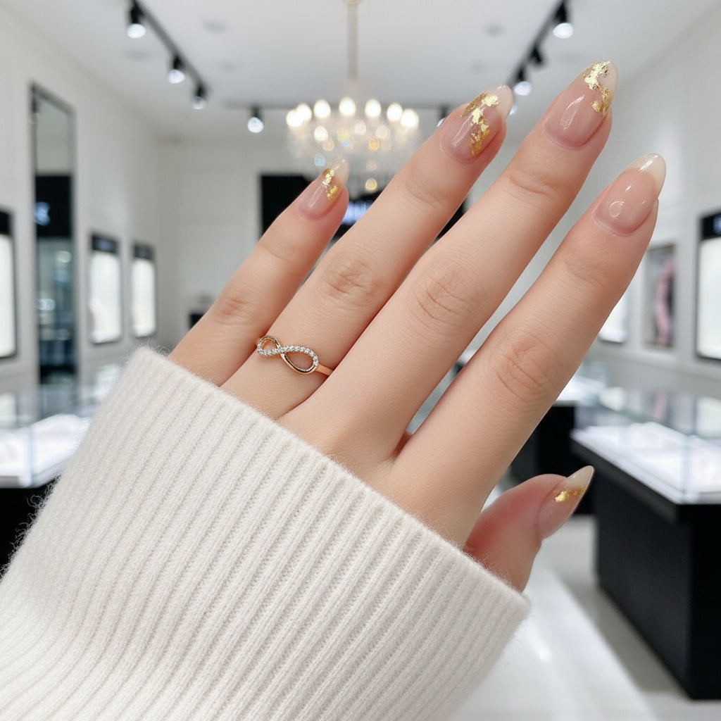 18k Yellow Gold Diamond Option Infinity Engagement Ring-Black Diamonds New York