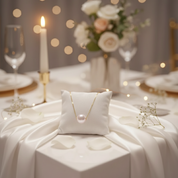 18k Yellow Gold Freshwater Pearl Pendant Necklace-Black Diamonds New York