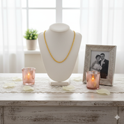 18k Yellow Gold Twisted Chain Necklace-Black Diamonds New York