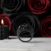 Black Crow- 1.25 Carat Diamond Option Gothic Wedding Ring-Black Diamonds New York