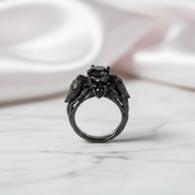 Black Crow- 1.25 Carat Diamond Option Gothic Wedding Ring-Black Diamonds New York