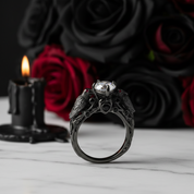 Black Crow- 1.25 Carat Diamond Option Gothic Wedding Ring-Black Diamonds New York