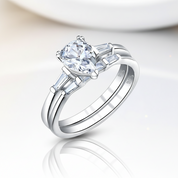 1.9Ct Pear Cut Diamond Option Ring Set-Black Diamonds New York