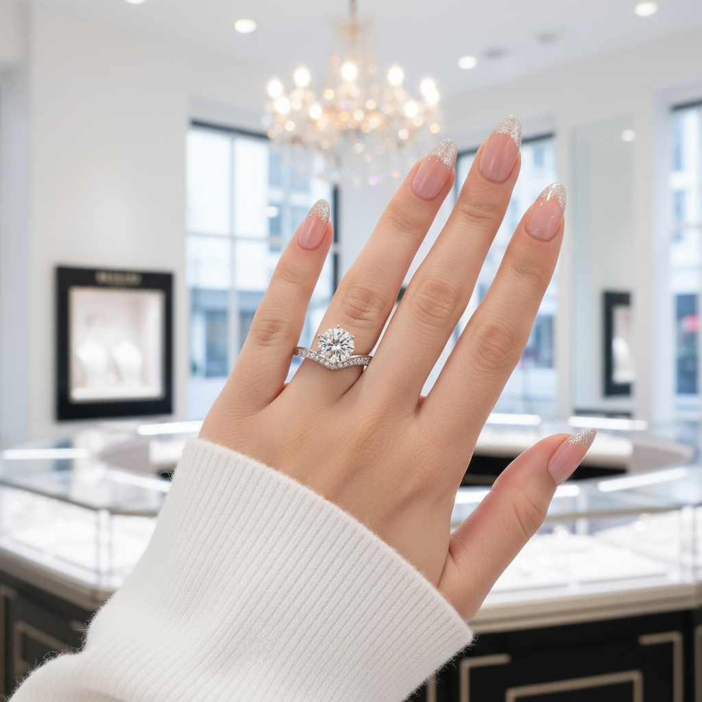 1CT Diamond Engagement Bridal Classic Ring-Black Diamonds New York