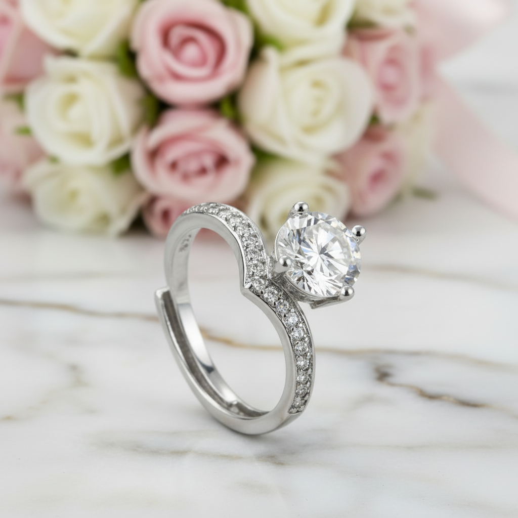 1CT Diamond Option Classic Engagement Ring-Black Diamonds New York