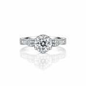 1Ct D Color Antique Option Round Diamond Option Engagement Ring-Black Diamonds New York