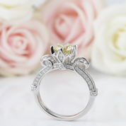 1Ct D Color Antique Style Round Diamond Engagement Ring-Black Diamonds New York